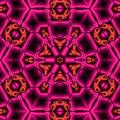 3d effect - abstract hexagonal pink geometric graphic - 705277598