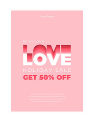 Valentine's 2024 poster sale. Poster, greeting card, cover, label, sale promotion templates, pattern background in modern trendy style.