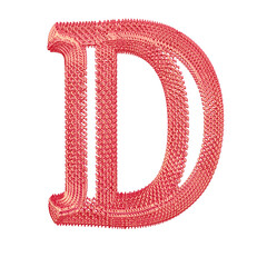 Symbol made of pink dollar signs. letter d © oleg