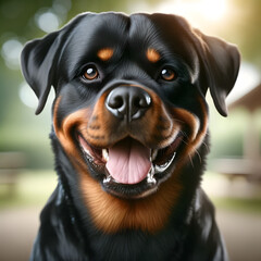 Fototapeta premium Smiling Rottweiler