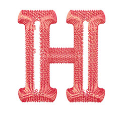 Symbol made of pink dollar signs. letter h