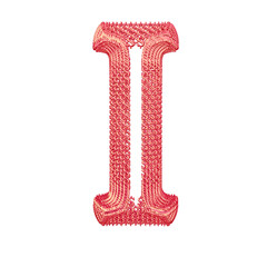 Symbol made of pink dollar signs. letter i © oleg