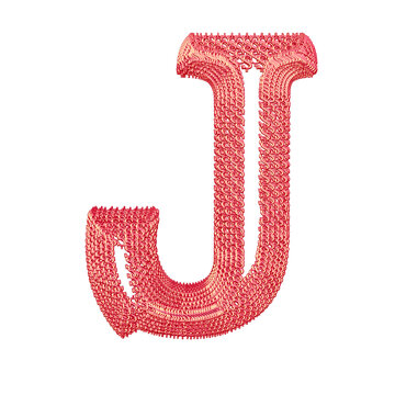 Symbol made of pink dollar signs. letter j