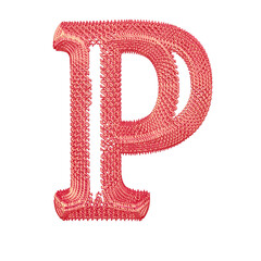 Symbol made of pink dollar signs. letter p © oleg