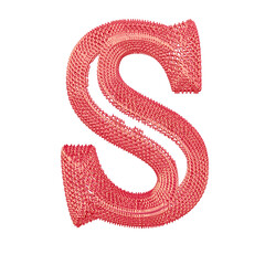 Symbol made of pink dollar signs. letter s © oleg