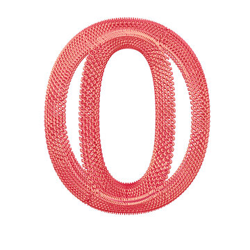 Symbol made of pink dollar signs. letter o
