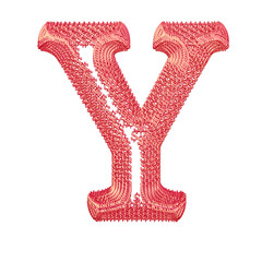 Symbol made of pink dollar signs. letter y © oleg