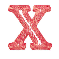 Symbol made of pink dollar signs. letter x © oleg