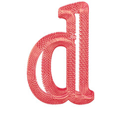 Symbol made of pink dollar signs. letter d © oleg