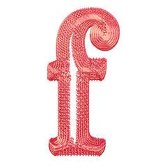 Symbol made of pink dollar signs. letter f © oleg
