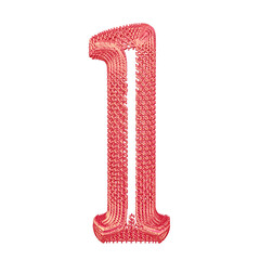 Symbol made of pink dollar signs. letter l © oleg