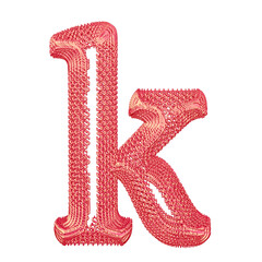 Symbol made of pink dollar signs. letter k © oleg