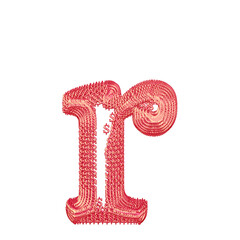 Symbol made of pink dollar signs. letter r © oleg