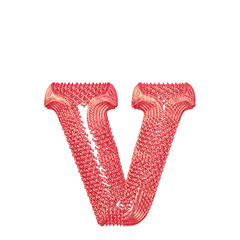 Symbol made of pink dollar signs. letter v