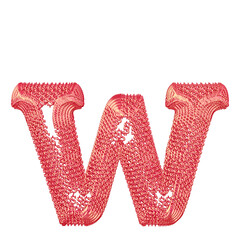 Symbol made of pink dollar signs. letter w