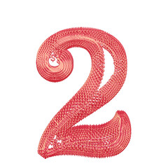 Symbol made of pink dollar signs. number 2 © oleg