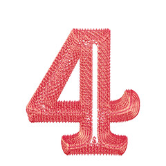 Symbol made of pink dollar signs. number 4 © oleg