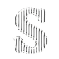 White symbol with gold vertical ultra thin straps. letter s