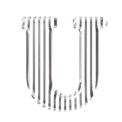 White symbol with gold vertical ultra thin straps. letter u