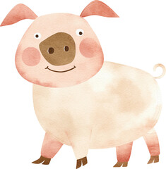 Naklejka premium Pig created with Generative AI technology