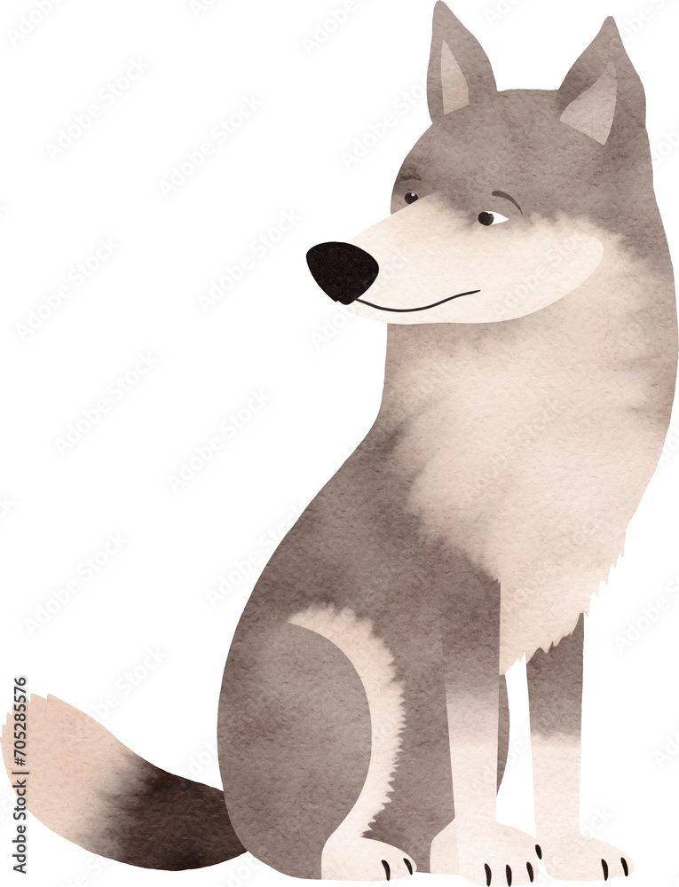 Aufkleber Wolf created with Generative AI technology