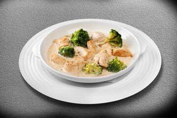 Modern style tasty traditional cooked meat with sauce