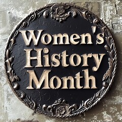Vintage Celebratory Frame for Women's History Month with Ornate Details
