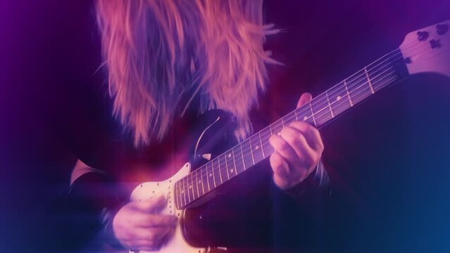 Hair Metal Guitarist Retro 1980s Effect
