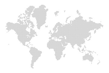 Naklejka premium World map mosaic of squares. Black vector illustration