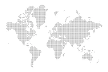 Store enrouleur Carte du monde World map mosaic of squares. Black vector illustration