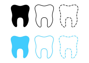 teeth icons collection. minimalist design. flat color. Dentist logo. modern logo simple. vector
