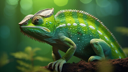 portrait of a cute funny chameleon - Chamaeleo.Generative AI