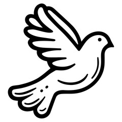 Graceful Doodle Dove Vector: Symbol of Peace, Harmony, and Elegance in Black.