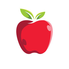 Red apple vector illustration isolated on white background