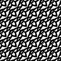 Monochrome pattern, Abstract texture for fabric print, card, table cloth, furniture, banner, cover, invitation, decoration, wrapping.seamless repeating pattern.Black color.