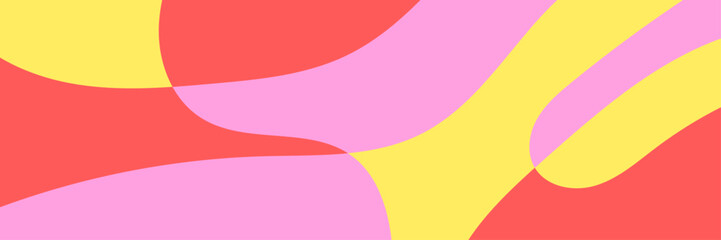 Hand drawn abstract colorful banner. Modern background with organic shapes. Contemporary artworks with creative elements pattern. Colored flat vector illustrations.