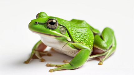 Obraz premium green frog on white background