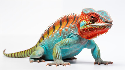 Fototapeta premium Chameleon on a white background