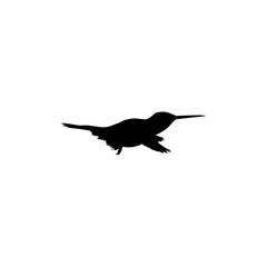 Flying Hummingbird Silhouette, can use Art Illustration, Website, Logo Gram, Pictogram or Graphic Design Element. Vector Illustration
