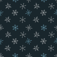Seamless pattern with snowflakes. Modern winter background. Vector illustration