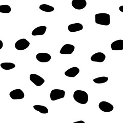 Vector Round. Seamless Fur Polkadot. Speckle Print Blob. Vector Dirt. Polkadot Dots Pattern Irregular Row Texture. Black Animal Grunge. Oval Blob. Isolated Ink Cheetah Pattern. White Hand Dot.
