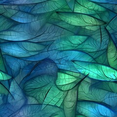 Smudged layers of blue and green. Tileable wallpaper, repeating seamless texture, pattern, crystal dragonfly wings, macro photography, ray tracing, unreal engine, delicate, eligant, subtle