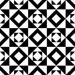 Rhombuses, diamonds, triangles, squares, checks seamless pattern. Folk ornament. Geometric image. Ethnic ornate. Tribal wallpaper. Geometrical background. Retro motif. Ethnical textile print. Vector.