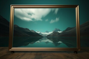 Minimalist framing Glass picture frame on a solid background color