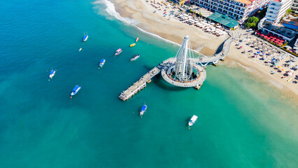 Pier in Puerto Vallarta Surrounded by Yachts. Jalisco. Mexico.