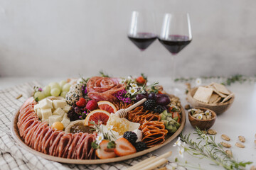 Wine and Cheese Platter Board