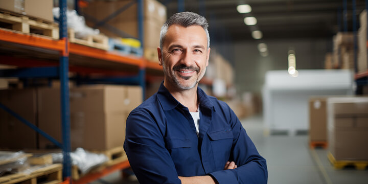 Logistikmitarbeiter im Warenlager