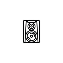 Original vector illustration. The outline icon of a large music speaker. A design element.