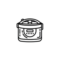 Original vector illustration. A contour icon. An electrical appliance designed for heat treatment of food. Multicooker. A design element.