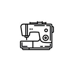 Original vector illustration. Contour icon of an electric sewing machine. A design element.